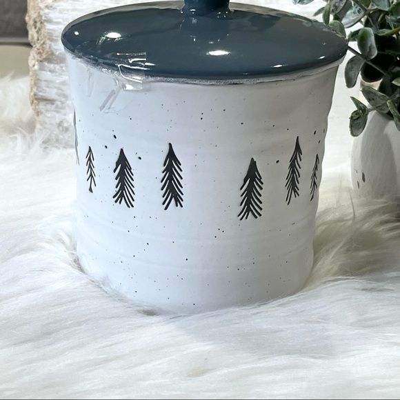 πππSOLDπππCERAMIC GNOME COOKIE JAR Gnome Canister WHIMSICAL MAGICAL WINTER - Picture 6 of 10
